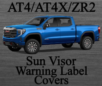 GMC AT4 Sun Visor Warning Label Covers